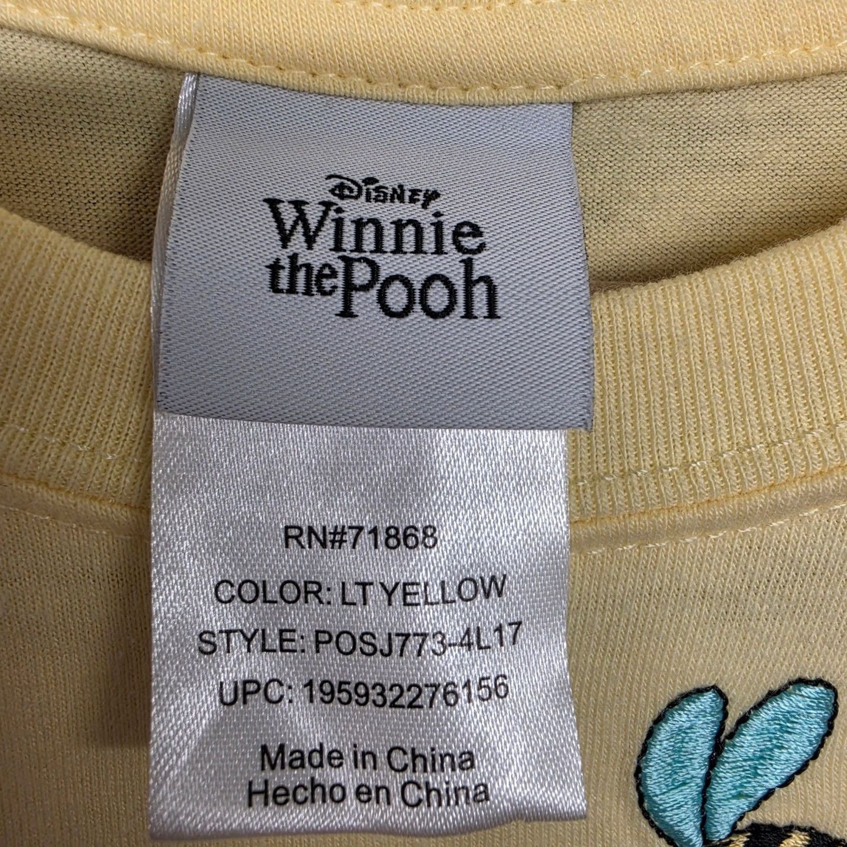 Disney Disney Winnie The Pooh T Shirt Womens Medium Yellow Embroidered Size M / US 6-8 / IT 42-44 - 3 Thumbnail