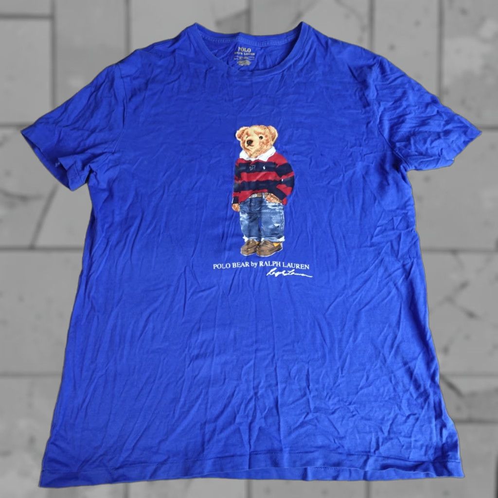 Polo Ralph Lauren Polo Ralph Lauren Shirt Medium Blue Polo Bear Rugby Shirt Size US M / EU 48-50 / 2 - 1 Thumbnail