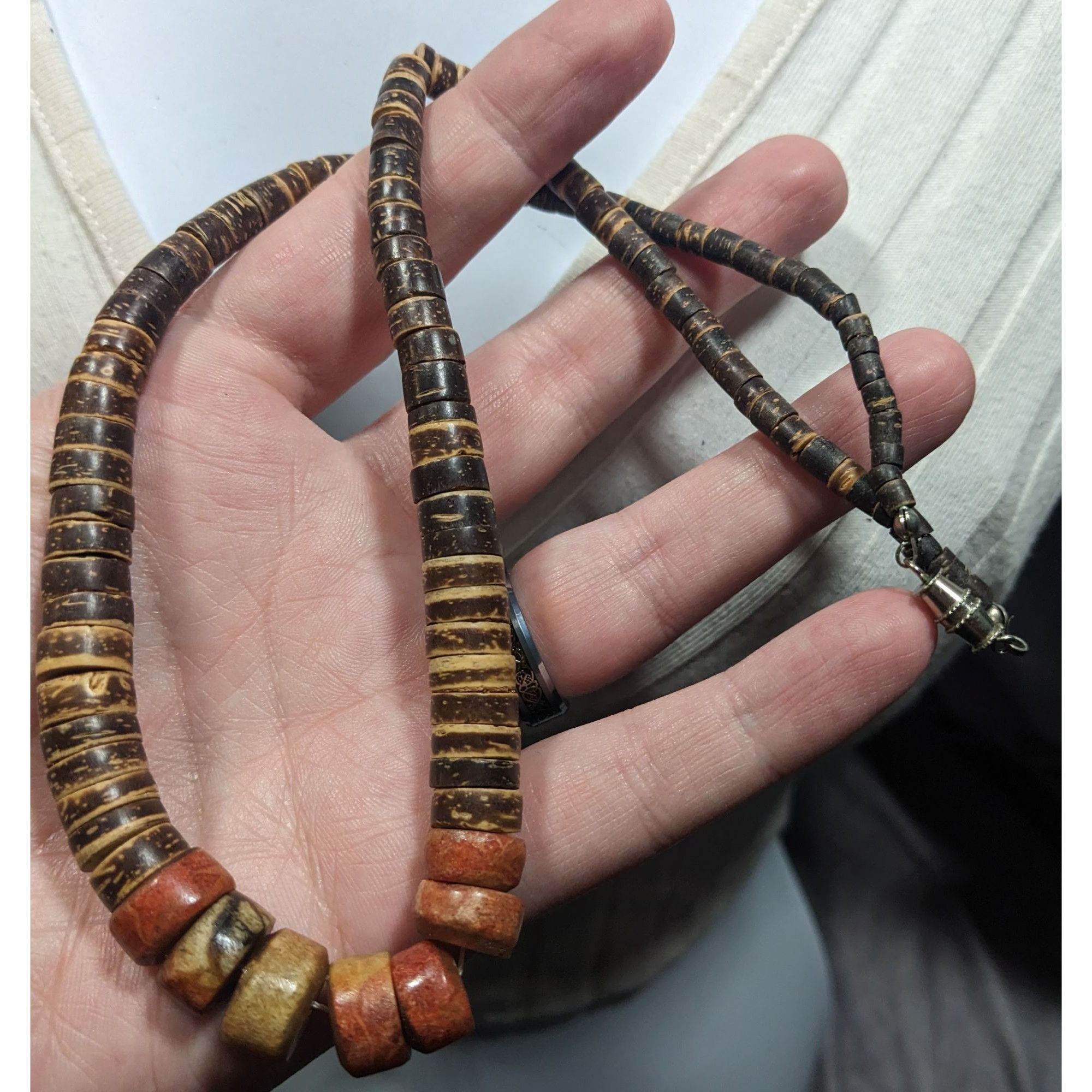 Other Vintage Handmade Wood And Stone Heishi Necklace Size ONE SIZE - 5 Thumbnail