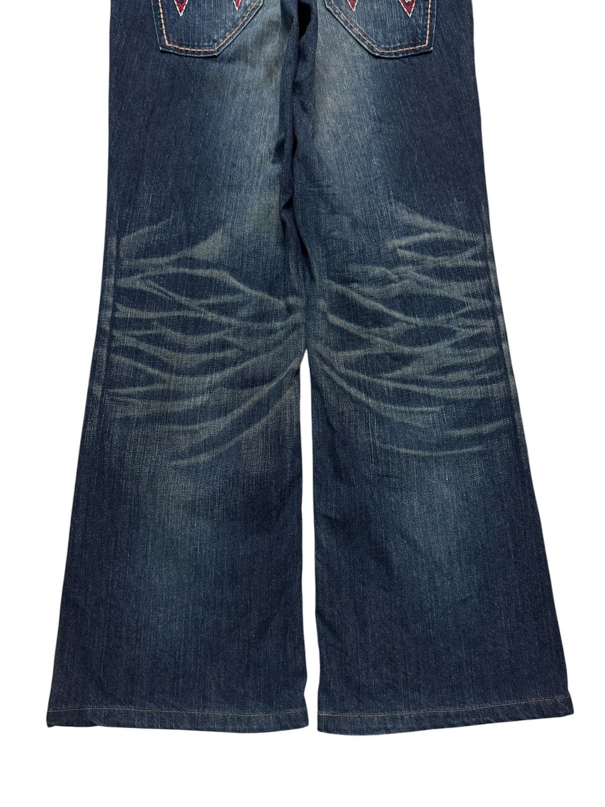 Edwin ⚡️FLARED⚡️VINTAGE EDWIN WHISKER SICK WATER SPLASHING DENIM Size US 31 - 13 Thumbnail