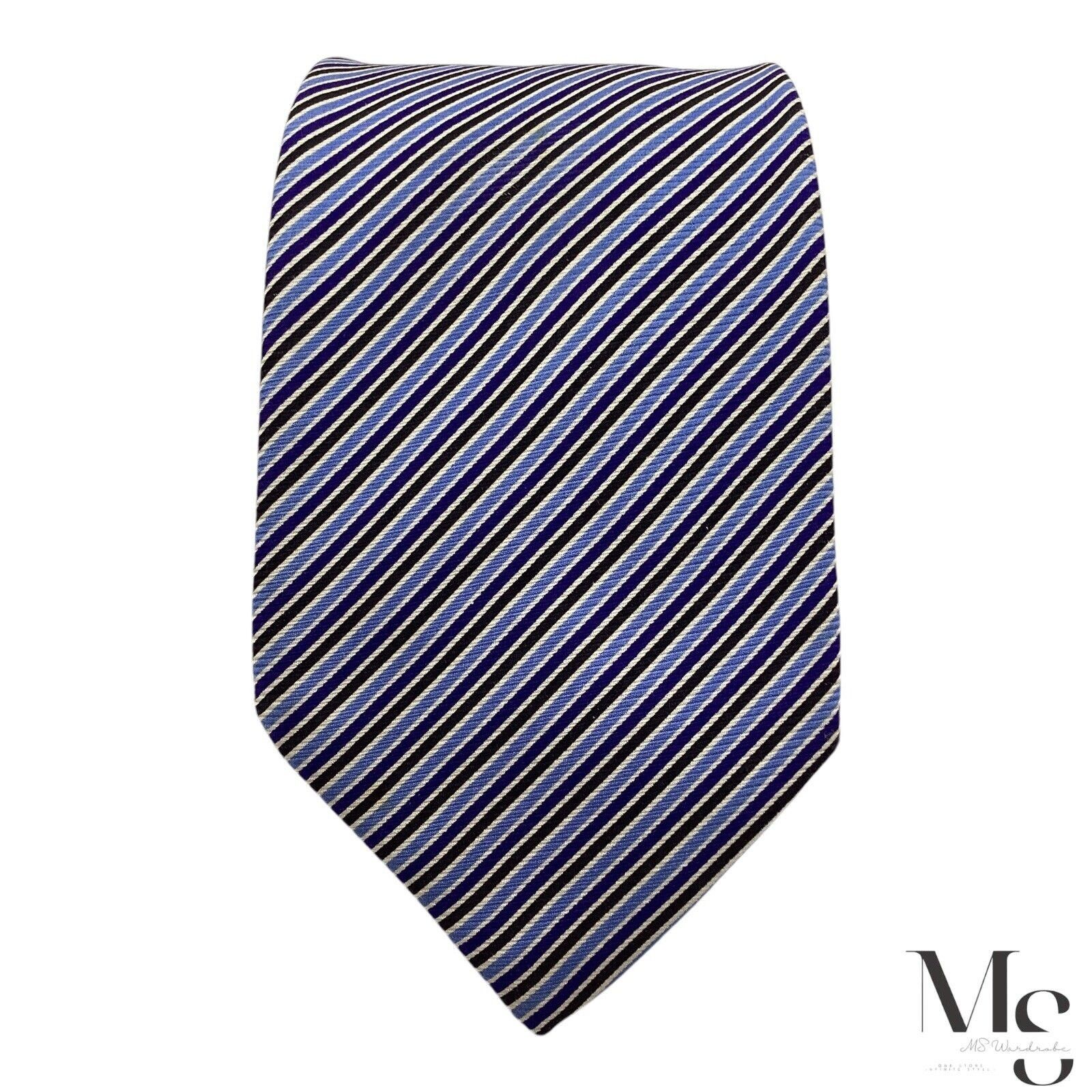 Burberry BURBERRY LONDON Blue Striped Luxury Silk Tie Made In Italy Size ONE SIZE - 6 Thumbnail