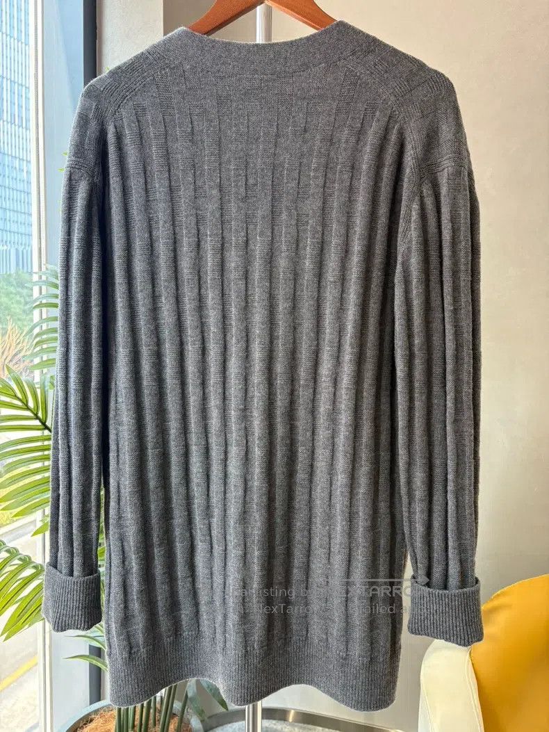 Hermes Hermes Gray knitted cardigan, 100% pure wool Size XS / US 0-2 / IT 36-38 - 2 Thumbnail