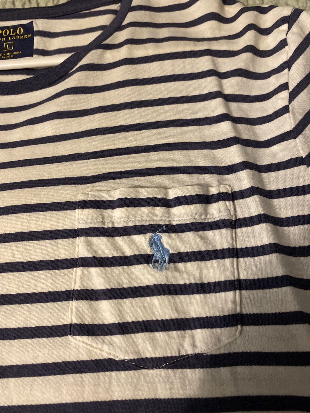 Vintage Polo Ralph Lauren adult men’s striped t-shirt turquoise pony Size US L / EU 52-54 / 3 - 3 Thumbnail