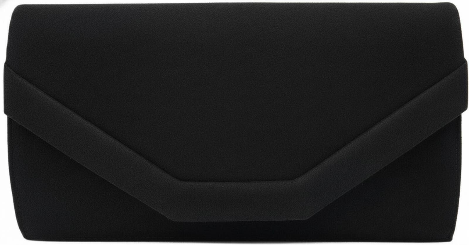 Unknown London Elegant Black Envelope Clutch Bag Size ONE SIZE - 1 Thumbnail