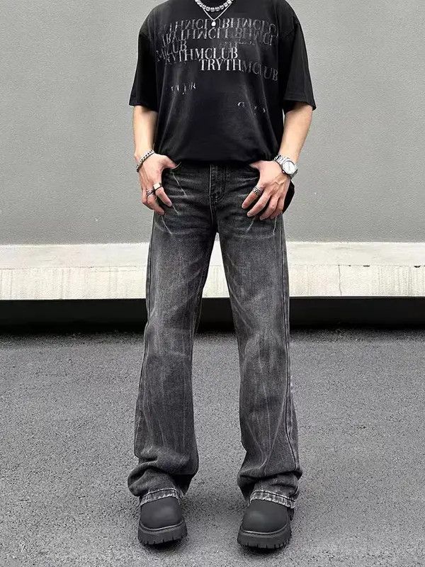 VIBE Vintage street striped washed and worn loose jeans Size US 32 / EU 48 - 1 Thumbnail