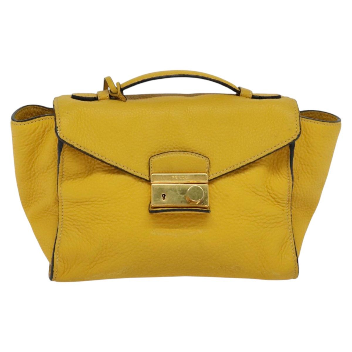 Prada Daino Yellow Leather Handbag (Pre-Owned) Size ONE SIZE - 1 Thumbnail
