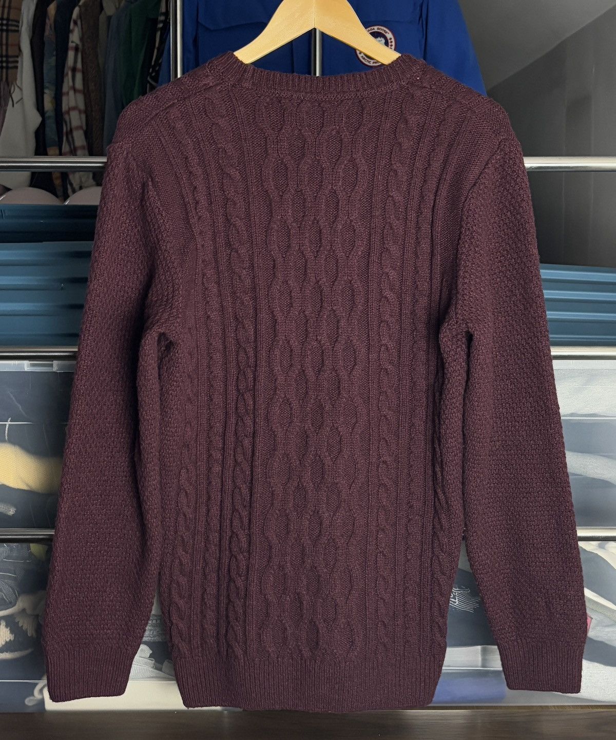 Barbour Vintage Barbour Wool Cable Knitted Burgundy Sweater Size US S / EU 44-46 / 1 - 6 Thumbnail