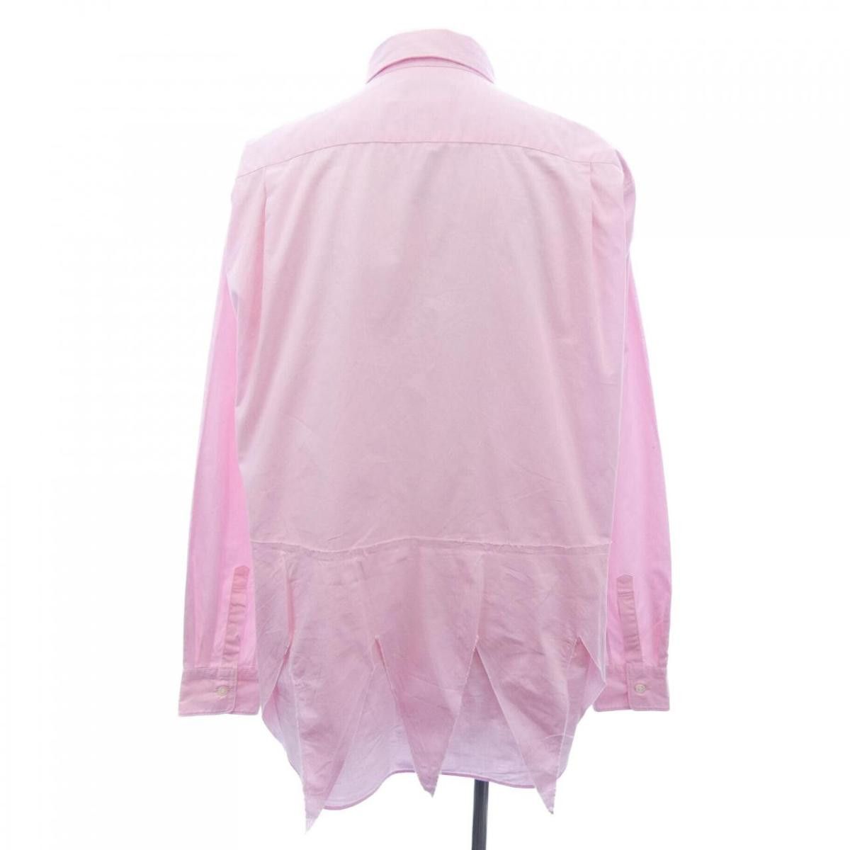 Shirt Button Up Cotton Long Sleeve Pink