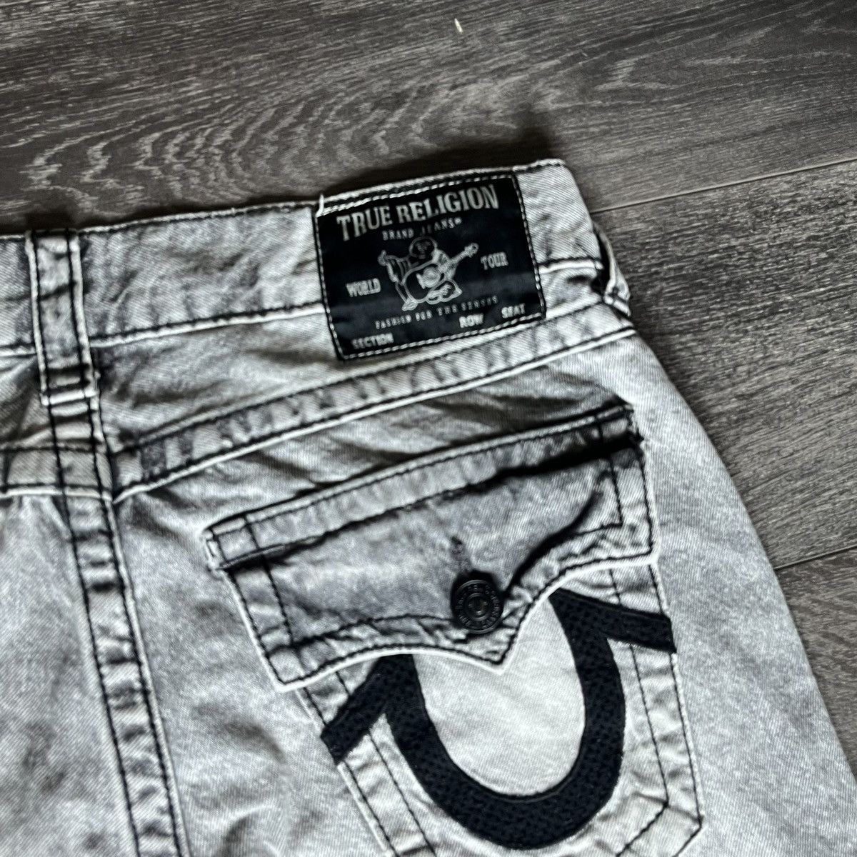 True Religion Vintage 2000s True Religion Ricky Mesh Horseshoe Denim Jeans Size US 30 / EU 46 - 4 Thumbnail