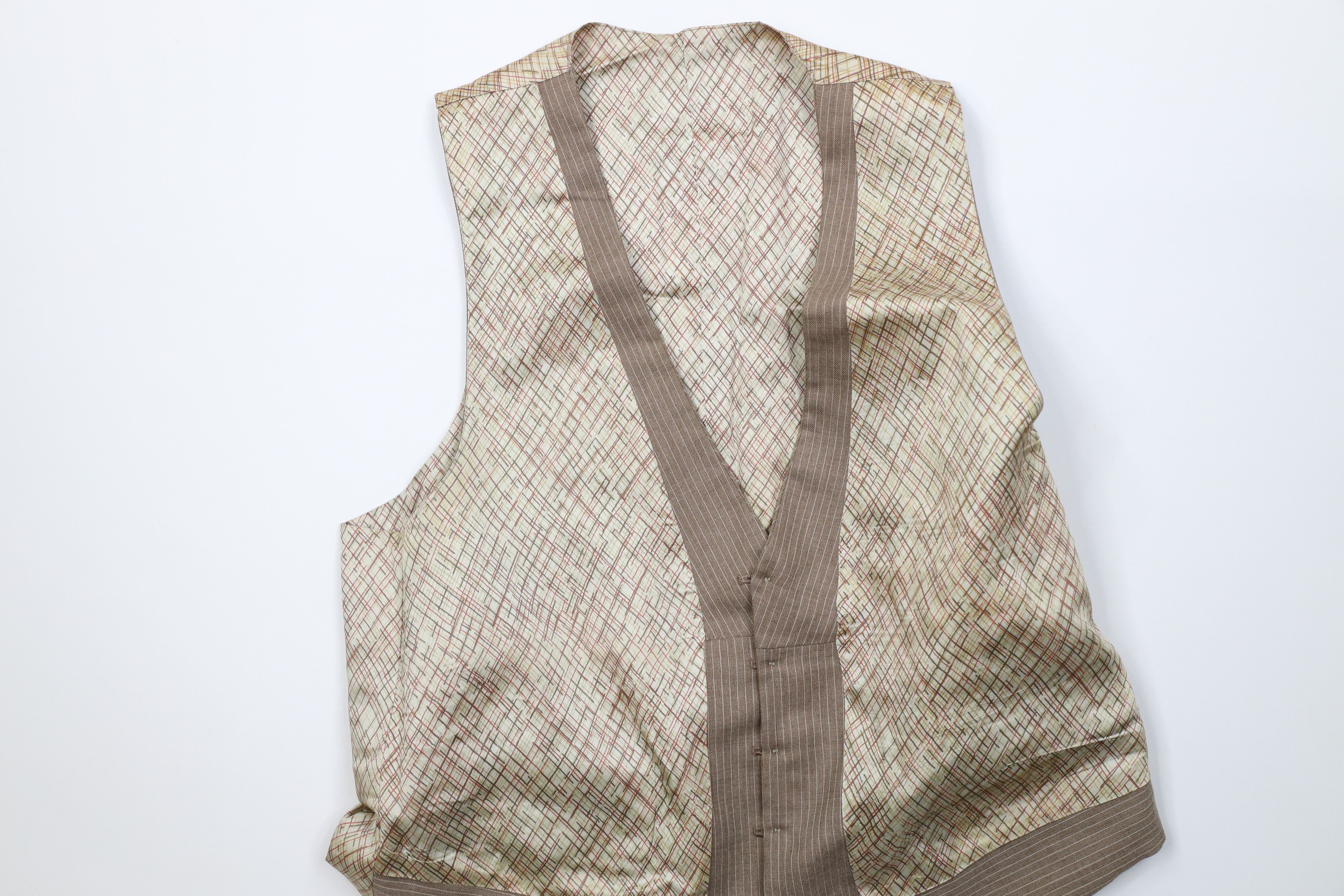 Vintage Vintage 70s Streetwear 3 Piece Stripe Suit Wedding Brown Size 44L - 8 Thumbnail