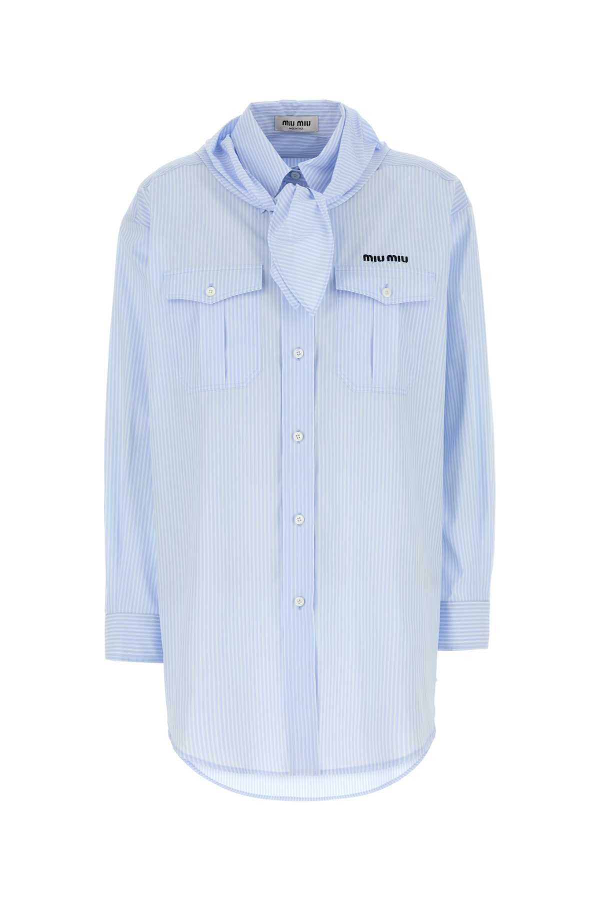 Miu Miu Embroidered Poplin Shirt Size XS / US 0-2 / IT 36-38 - 1 Thumbnail