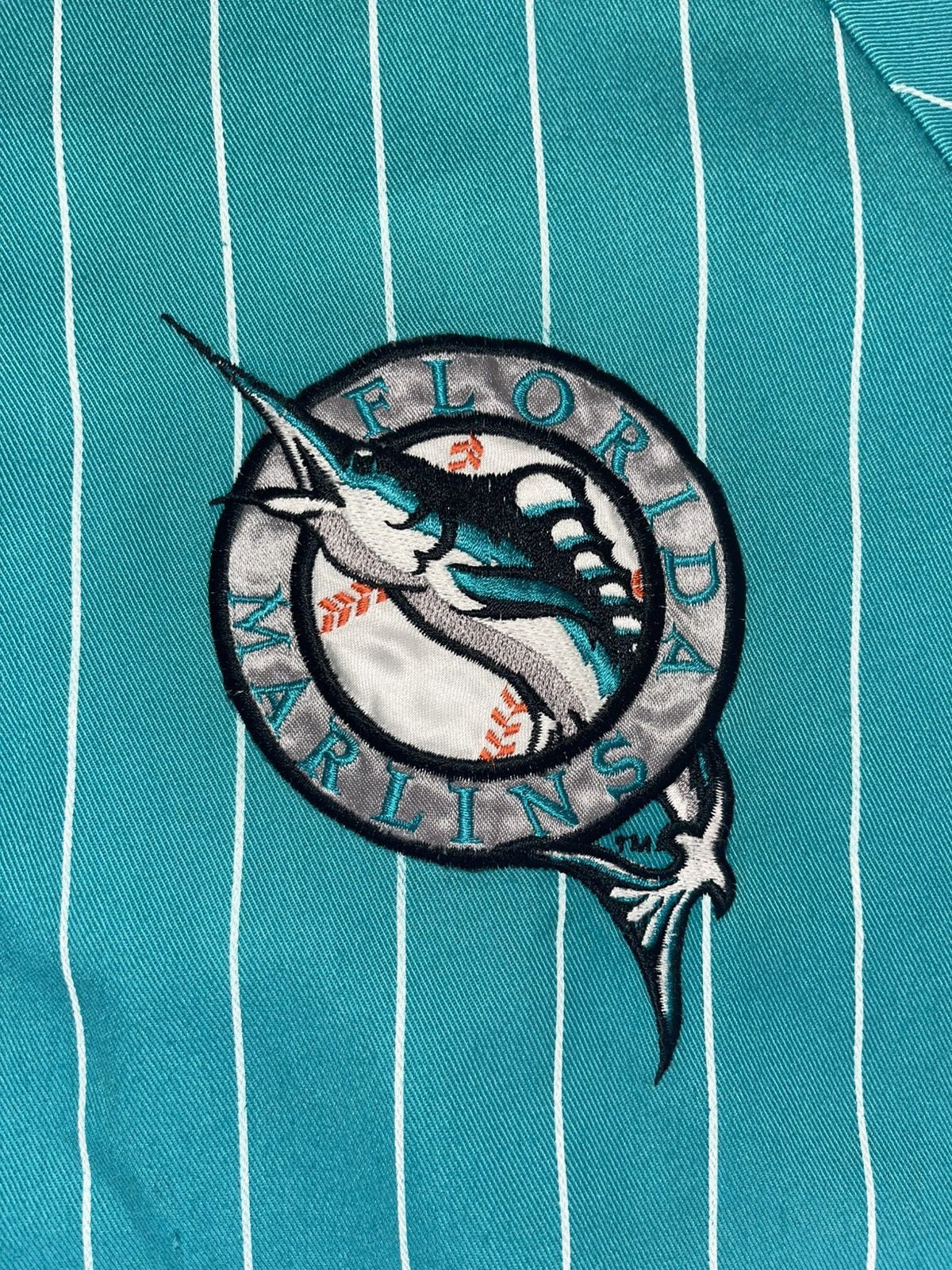 Starter VTG FLORIDA MARLINS PINSTRIPE BASEBALL JERSEY Size US XL / EU 56 / 4 - 3 Thumbnail