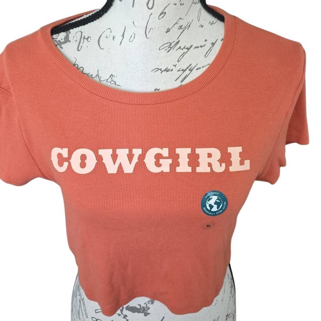 Aeropostale Aeropostale Women's Size XL Orange Ribbed Cowgirl Soft Cropp Size XL / US 12-14 / IT 48-50 - 2 Thumbnail