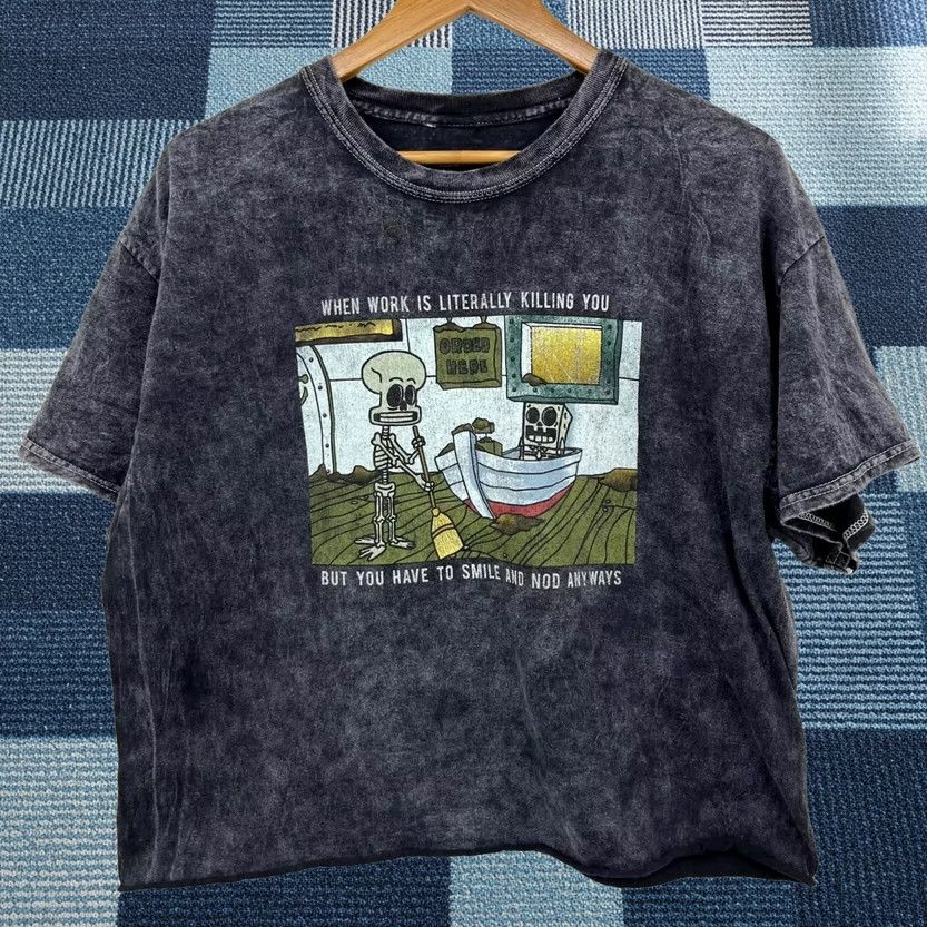 Nickelodeon Nickelodeon Spongebob Squidward T-Shirt Women's XL Gray Short Sleeve Logo 90s Cartoon Size XL / US 12-14 / IT 48-50 - 1 Thumbnail