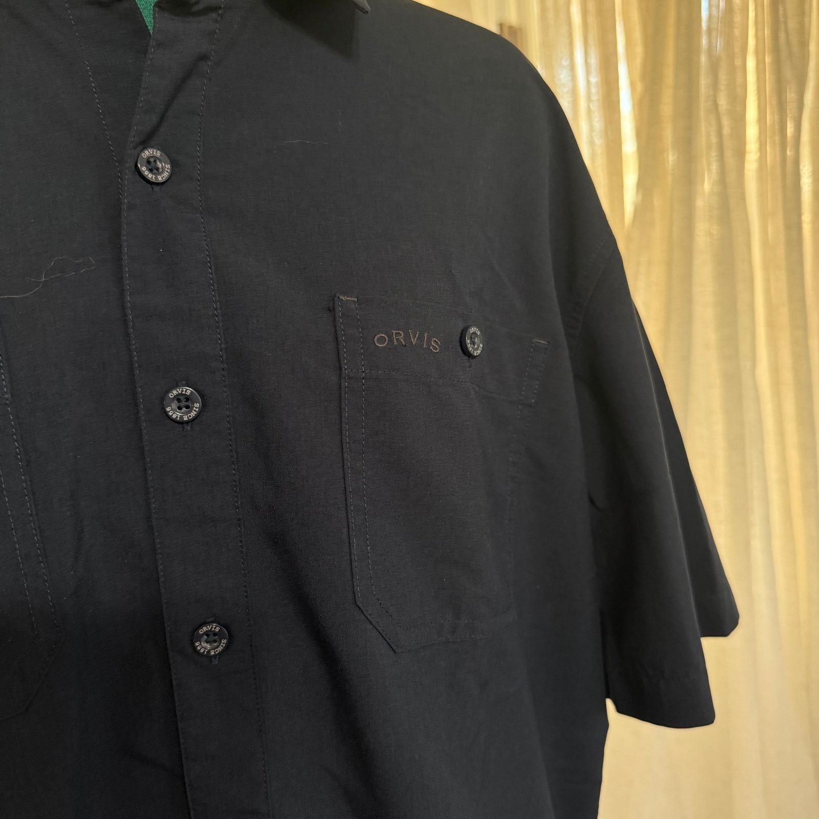Orvis Orvis Black Short-Sleeve Button-Up Shirt | Sz L Size US L / EU 52-54 / 3 - 4 Thumbnail