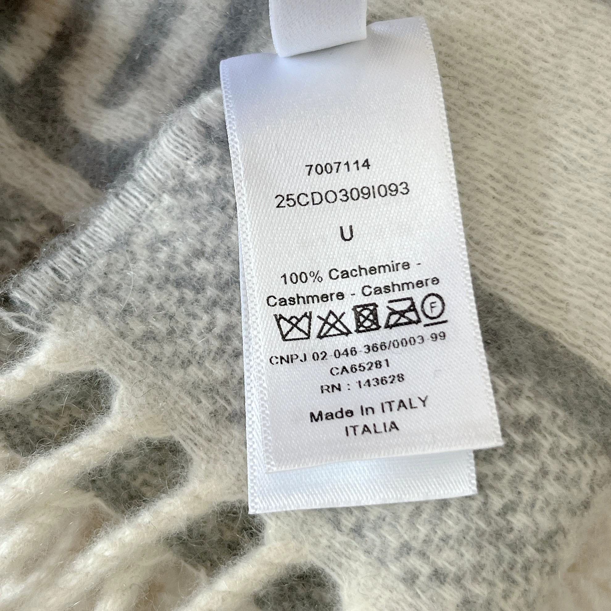 Dior Dior Double-Faced Tassel Cashmere Scarf U Size 2811 Size ONE SIZE - 8 Thumbnail