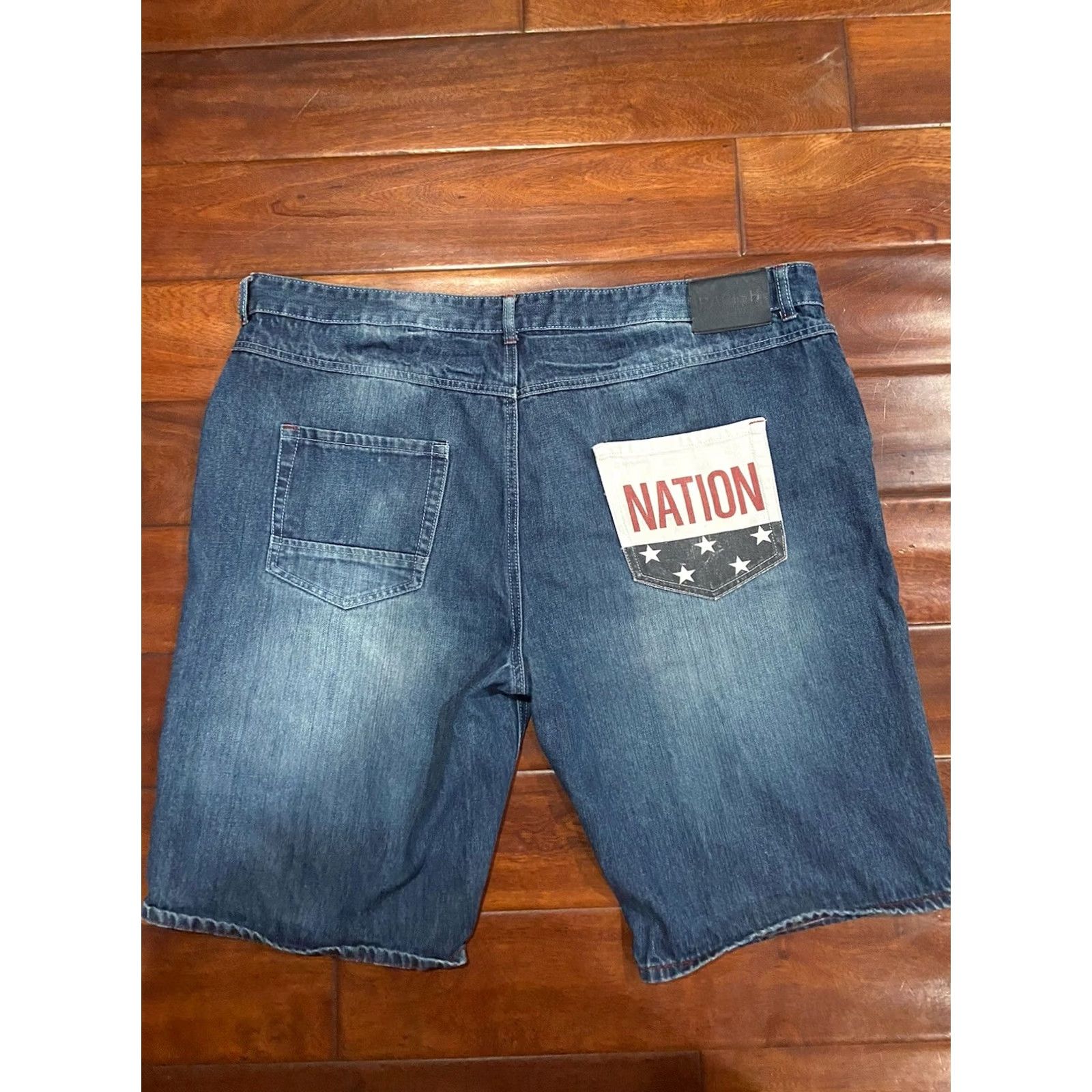 Vintage VINTAGE Parish Nation Jeans Shorts Mens 44 Blue Med Stone Wash 90s Urban Wear Size US 44 / EU 60 - 2 Thumbnail