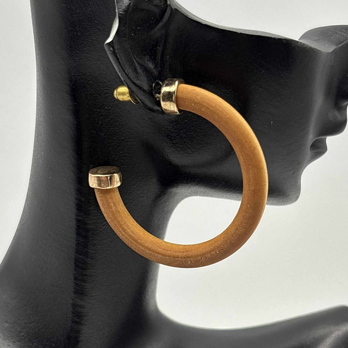 Other Gold & Brown Wood Earrings Size ONE SIZE - 1 Thumbnail