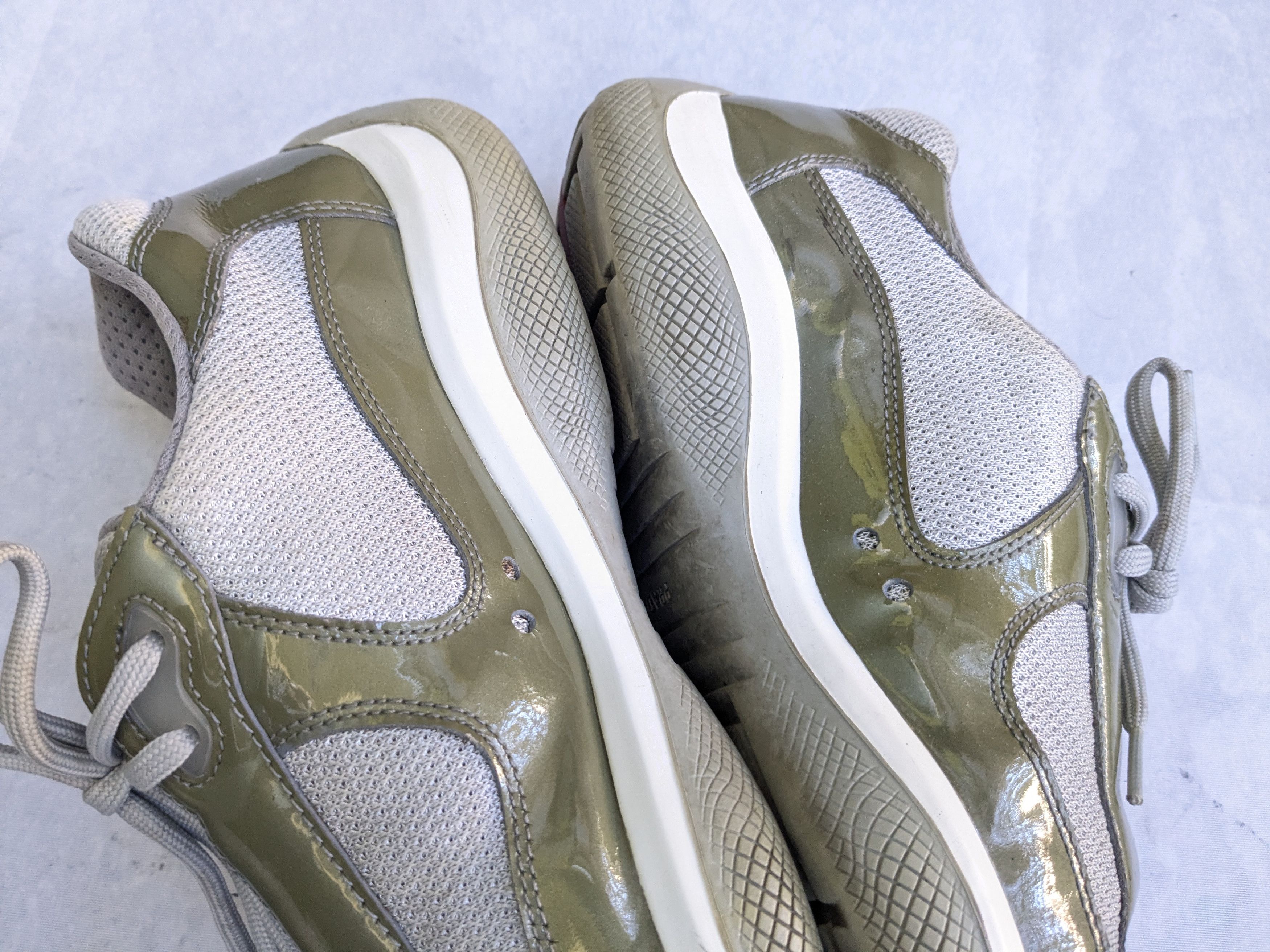 Prada Prada America's Cup Olive Green 9.5 Low Top Patent Leather Size US 9.5 / EU 42-43 - 13 Thumbnail