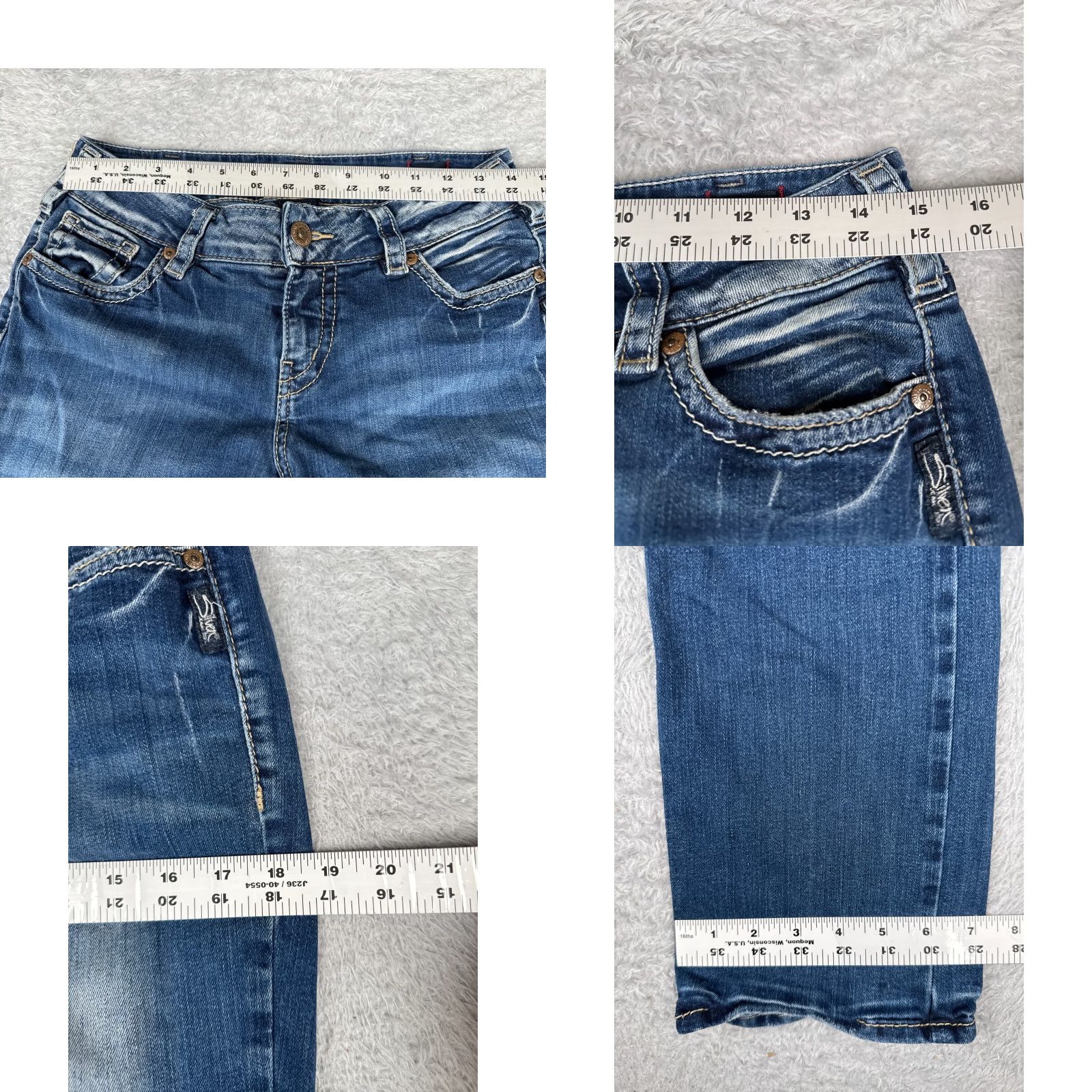 Silver Jeans Co. Silver Jeans Jeans Womens 30x30 Blue Denim Suki Low Straight Leg Embroidered Size 30" / US 8 / IT 44 - 9 Thumbnail
