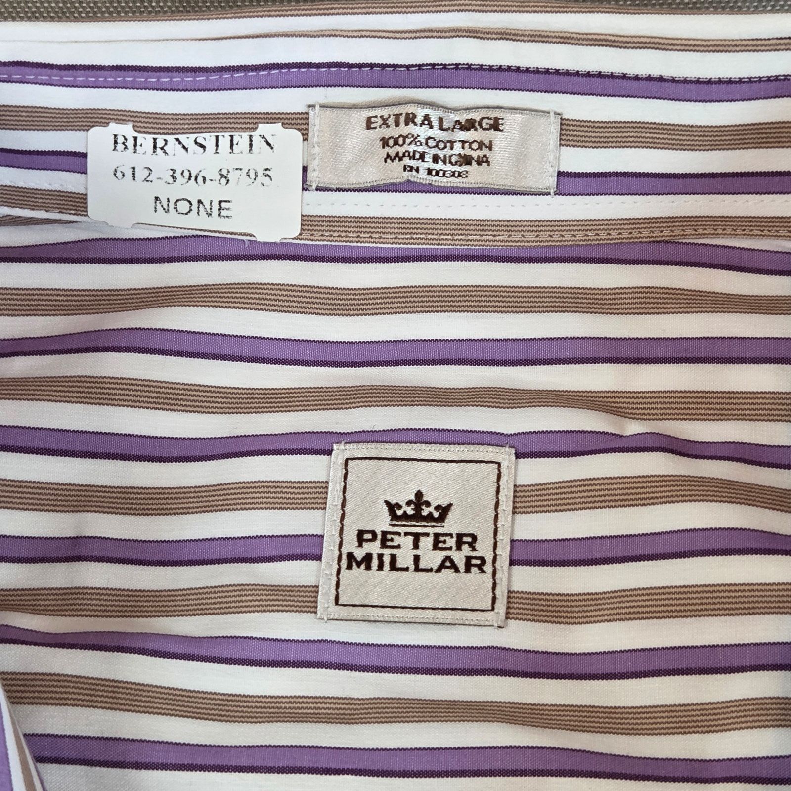Peter Millar Peter Millar XL Cotton Stripe Button Down Shirt Size US XL / EU 56 / 4 - 3 Thumbnail
