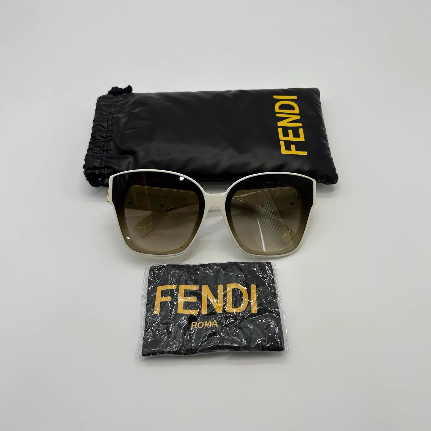 Fendi Fendi tortoiseshell side F logo large frame sunglasses Size ONE SIZE - 5 Thumbnail