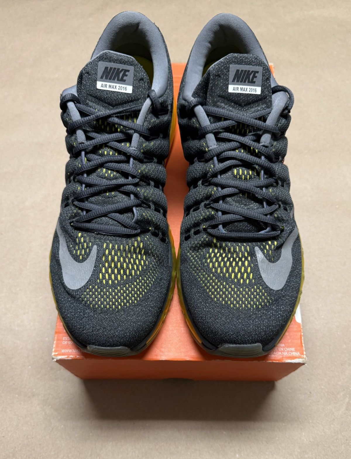 Nike Nike Air Max 2016 Dark Grey Yellow Men’s size 14 running! Size US 14 / EU 47 - 3 Thumbnail