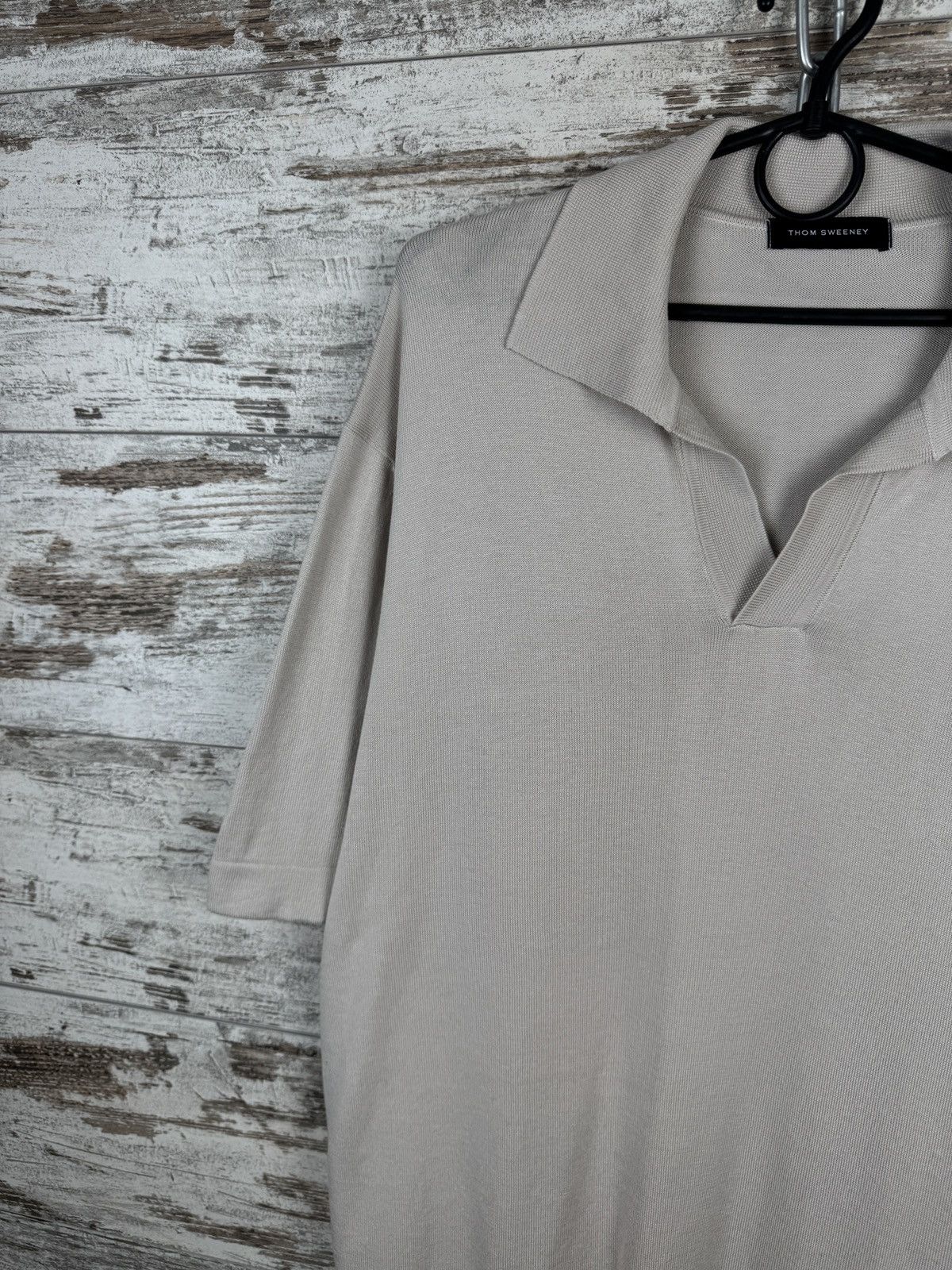 Thom Sweeney Mens Thom Sweeney luxury polos old money beige T-shirt tee Size US XL / EU 56 / 4 - 4 Thumbnail