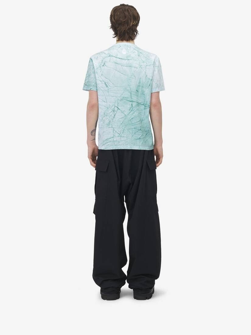 Alexander McQueen o1w1db10925 Smashed Screen T-shirt in Blue Size US L / EU 52-54 / 3 - 3 Thumbnail