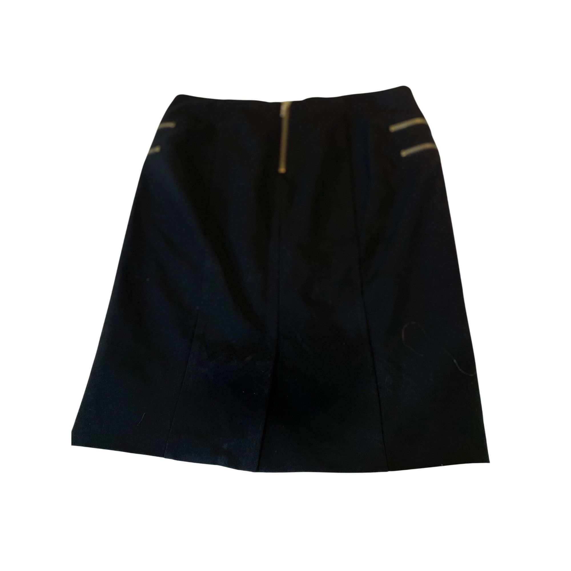 I.N.C INC International Concepts Black Skirt With Gold Zipper Acce Size 27" / US 4 / IT 40 - 2 Thumbnail