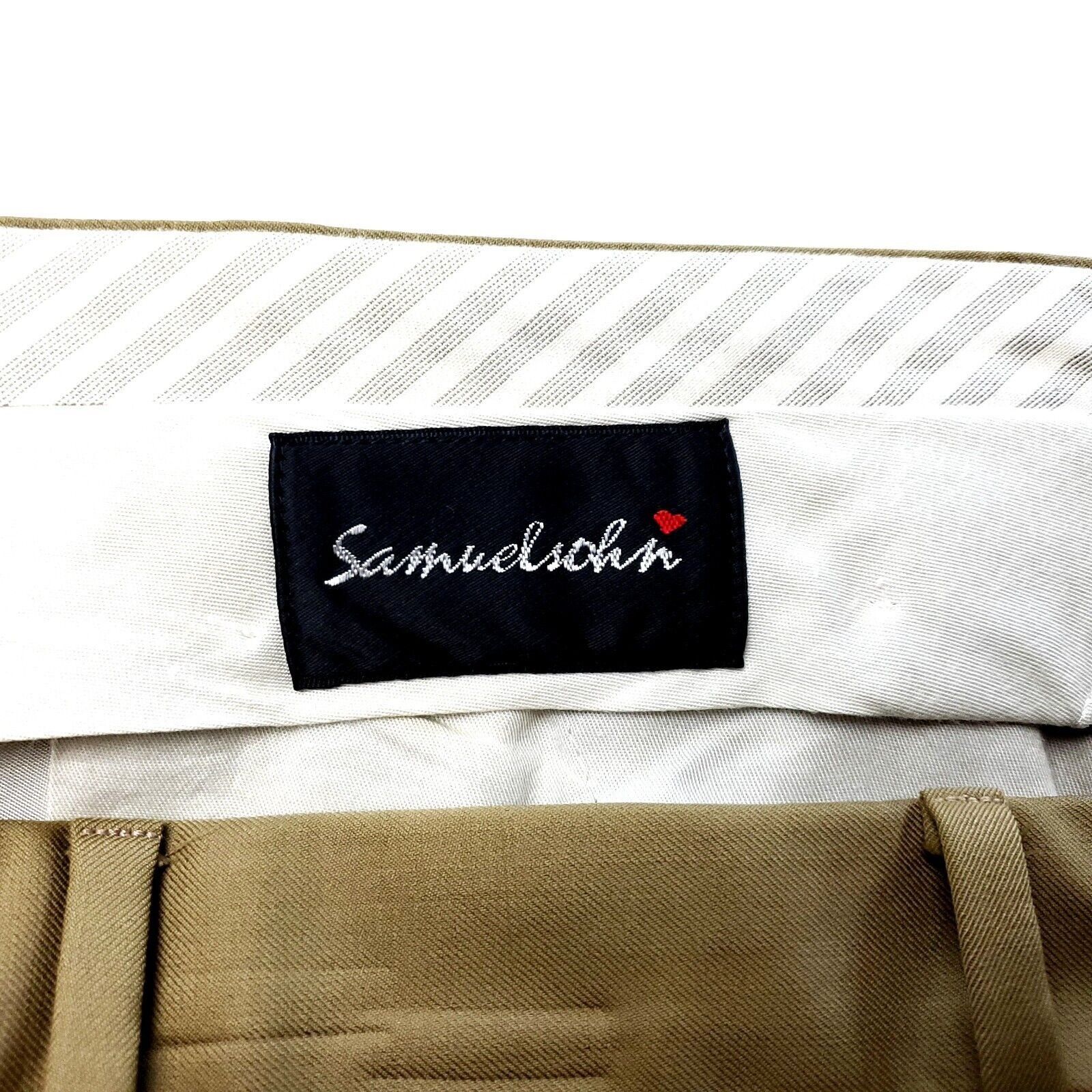 Samuelsohn Samuelsohn Wool Dress Pants 36/31 Tan Pleated Cuffed Mid Ris Size 36R - 3 Thumbnail