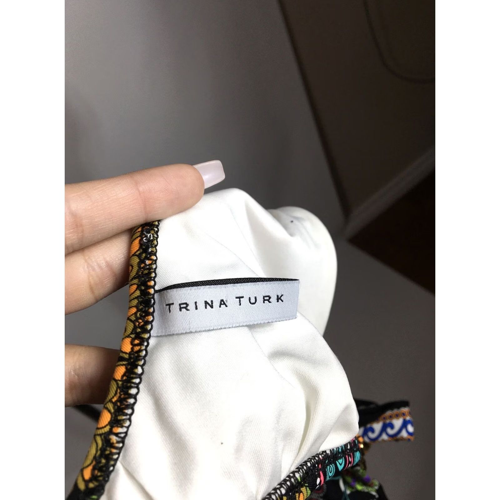 Trina Turk Tina Turk Bikini Halter Top Multicolor Neon Geometric Cheeky Bottoms sz 8 Size M / US 6-8 / IT 42-44 - 6 Thumbnail