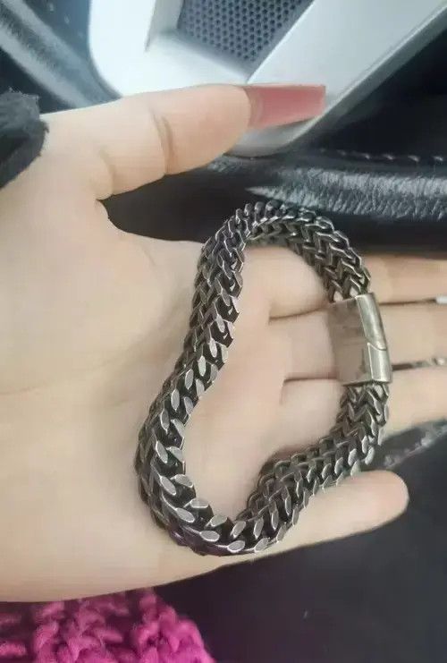 Jewelry Stainless Steel Chain Men Bracelet Punk Vintage Wristband Size ONE SIZE - 2 Thumbnail