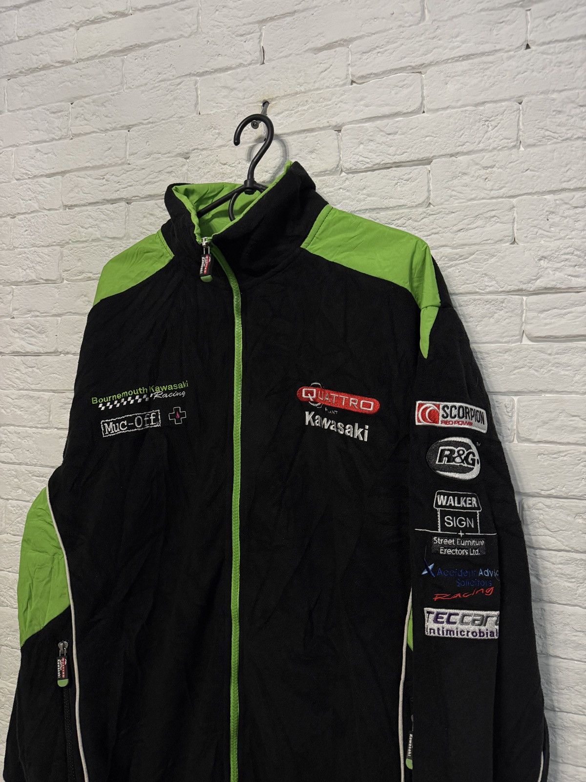 Other Kawasaki Quattro Plant Racing Fleece Bomber Jacket Huge Logo Size US XL / EU 56 / 4 - 2 Thumbnail