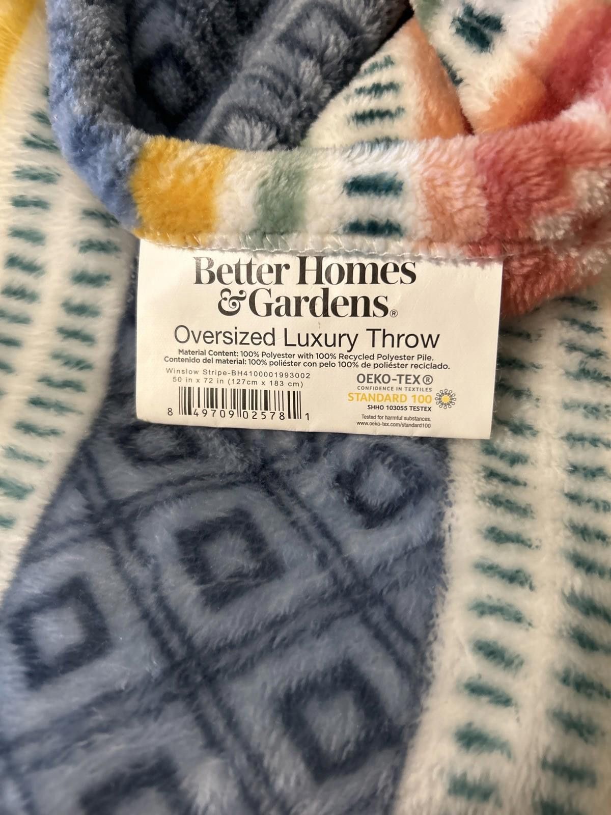 Other Plush Fleece Throw Blanket Southwestern Striped Boho 50”x72” Size ONE SIZE - 5 Thumbnail