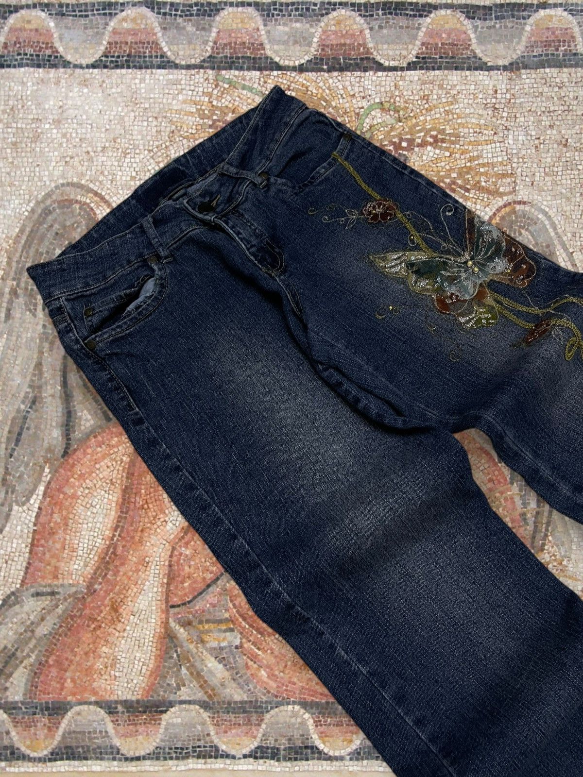 Japanese Brand Vintage 1990s Japan Designer Art Floral Flared VintageStyle Size US 30 / EU 46 - 9 Thumbnail