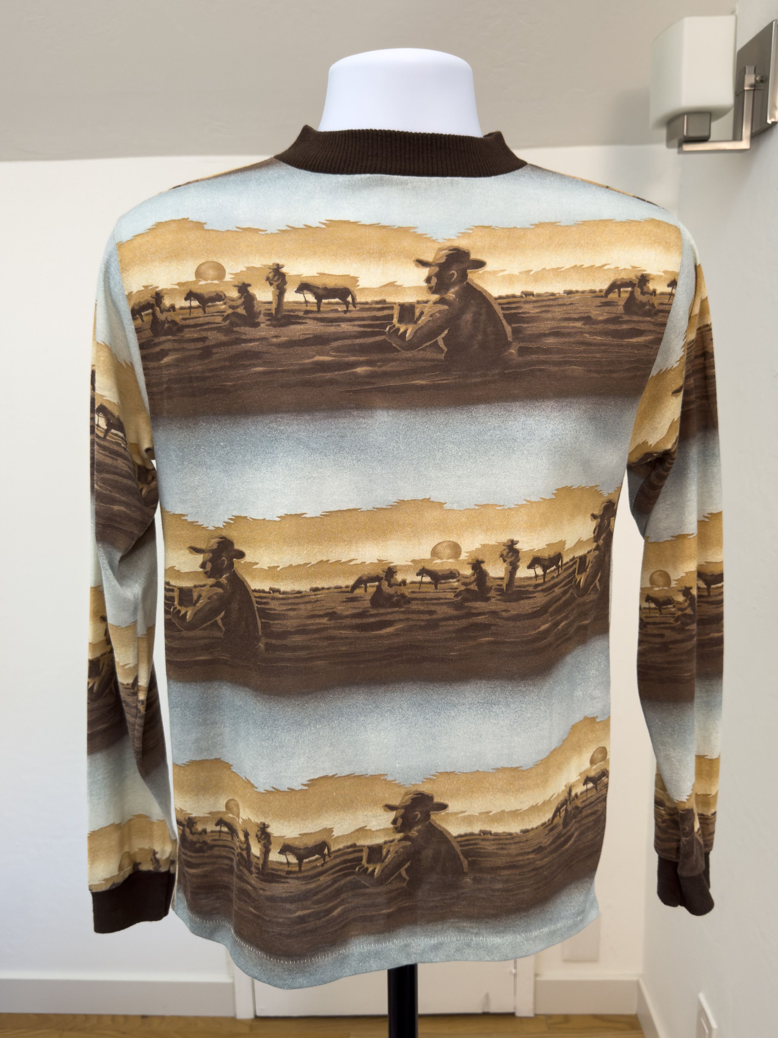 Other Vintage Donmoor Western Scene Single Stitch Knit Shirt Size US S / EU 44-46 / 1 - 1 Thumbnail