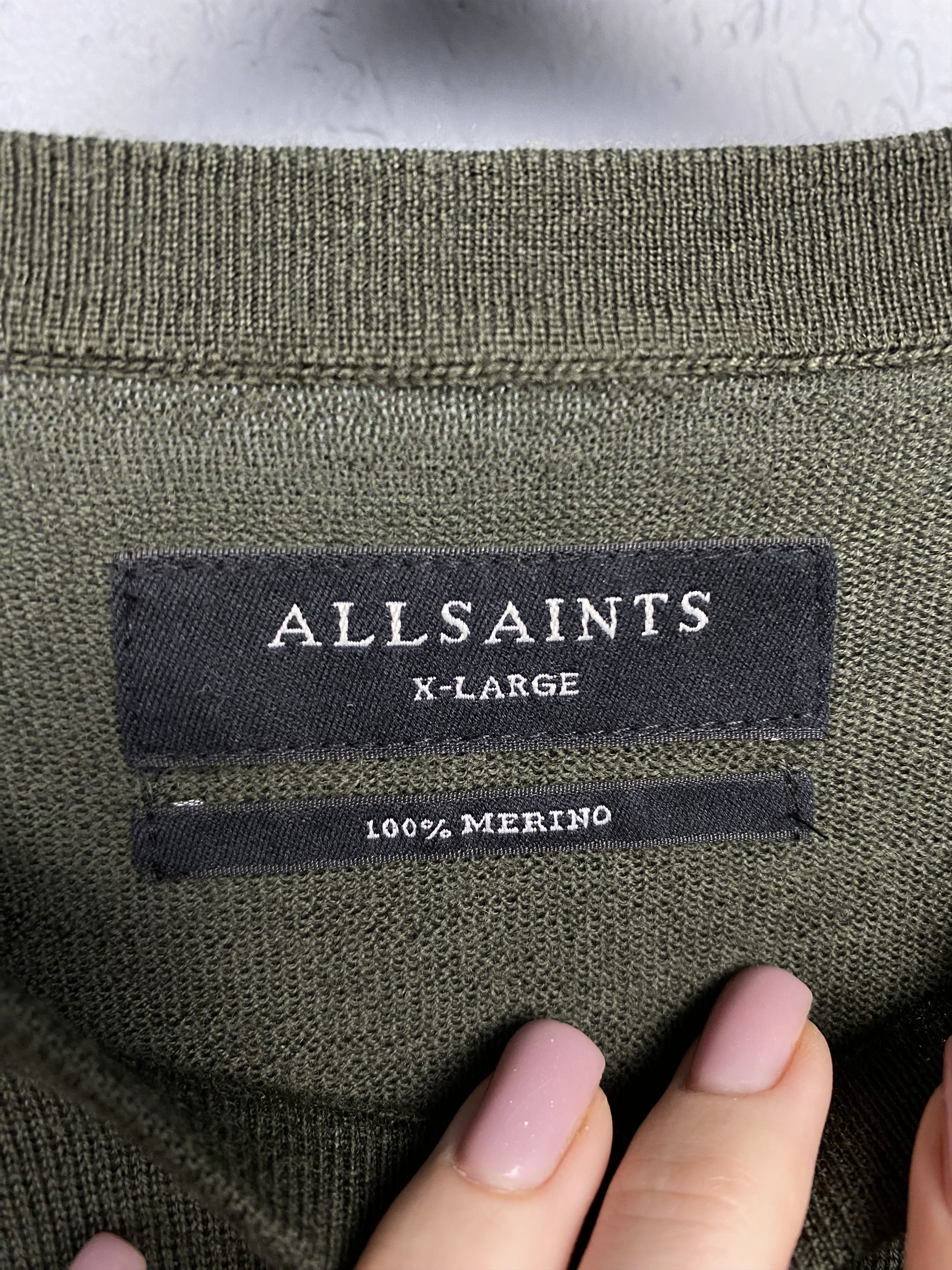 Allsaints AllSaints Mens Mode Merino Crew Neck Wool Knit Sweater Size US XL / EU 56 / 4 - 4 Thumbnail