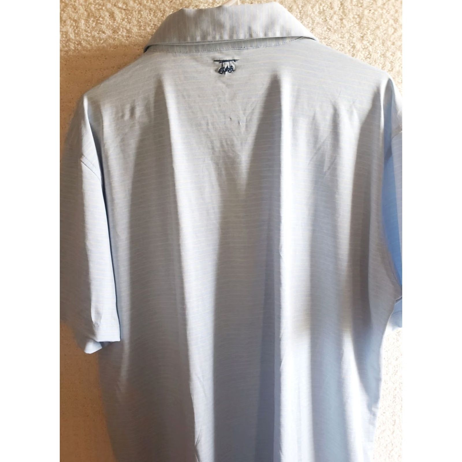 Vintage Bald Head Island Club Polo Shirt Mens XL Blue Yellow Striped Knit Polyester Spandex Logo Golf Shirt Size US XL / EU 56 / 4 - 7 Thumbnail