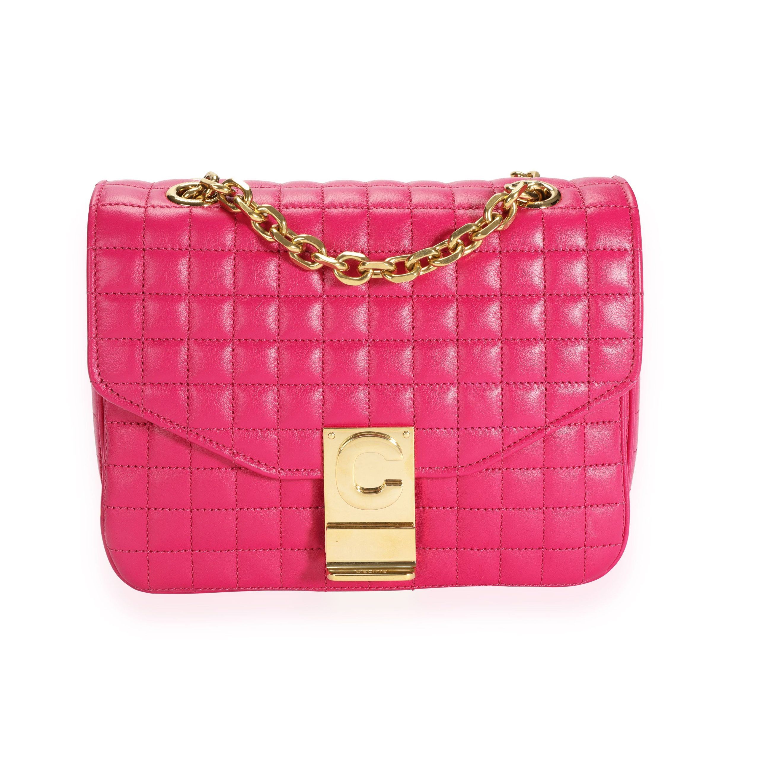 image of Celine Hot Pink Quilted Calfskin Small C Bag, Women's