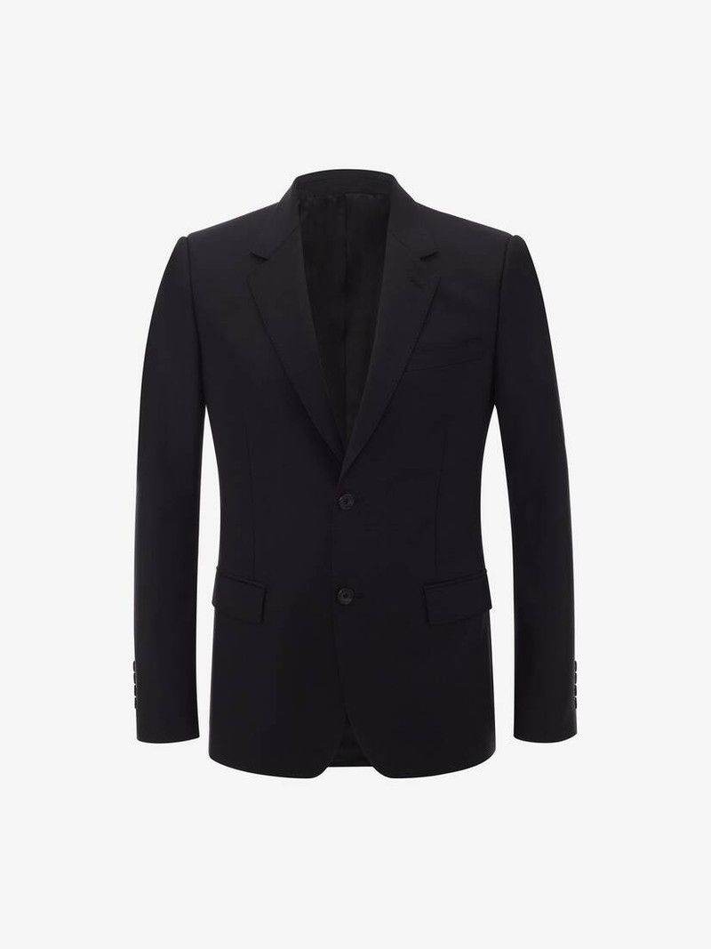 Alexander McQueen o1srvl11e0226 Wool Mohair Jacket In Black Size US L / EU 52-54 / 3 - 1 Thumbnail