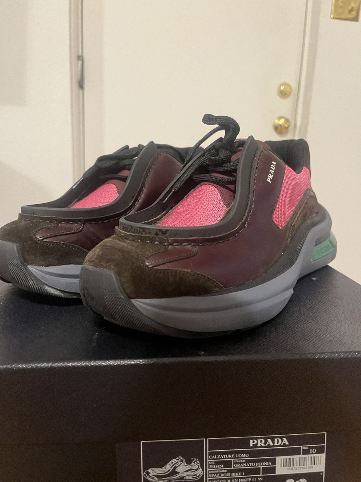 Prada Prada Systeme Brushed Leather Derby Sneakers Sz UK 10 US 11 Size US 11 / EU 44 - 6 Thumbnail