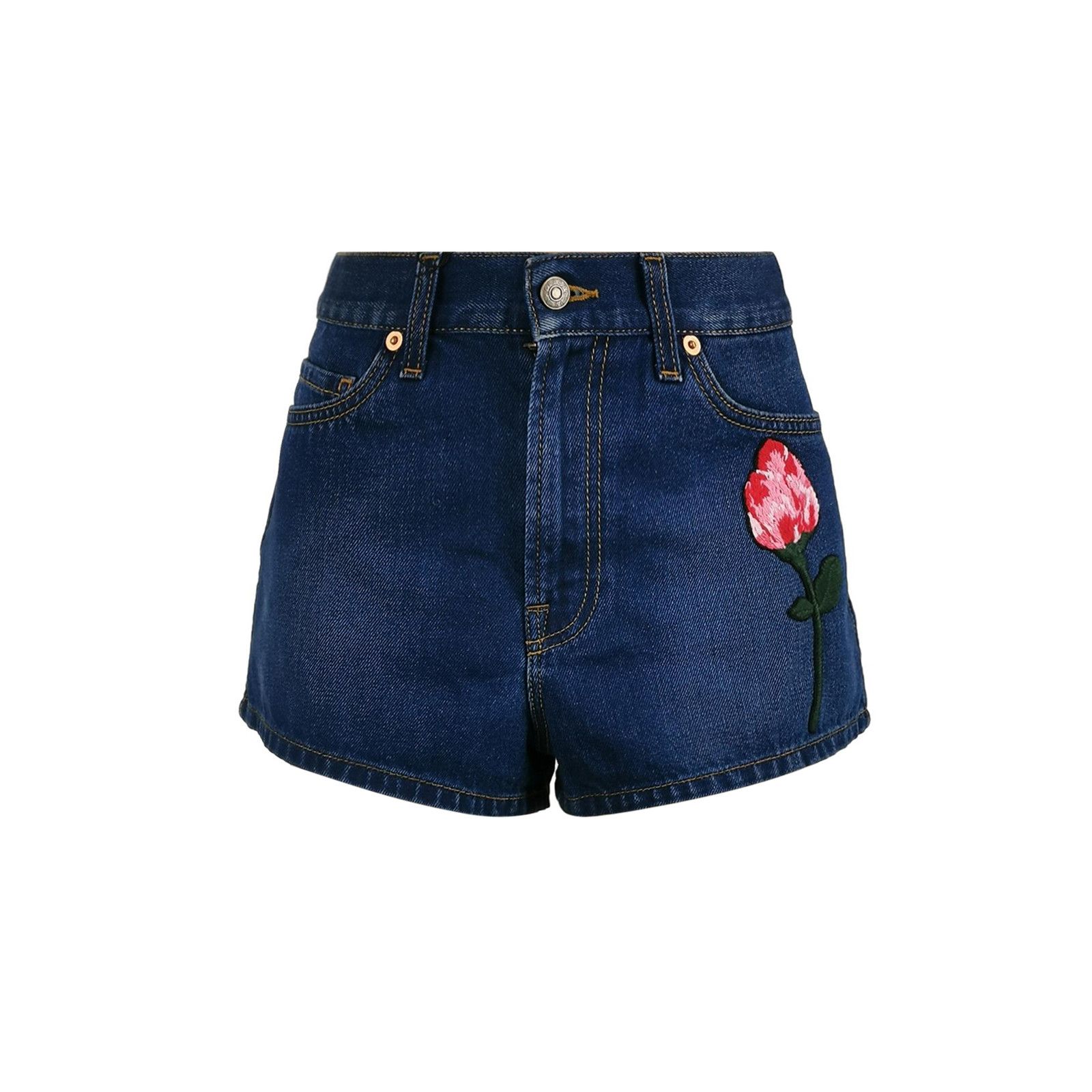 Gucci Gucci Floral Embroidered Denim Shorts Size 27 Size 27" / US 4 / IT 40 - 1 Thumbnail