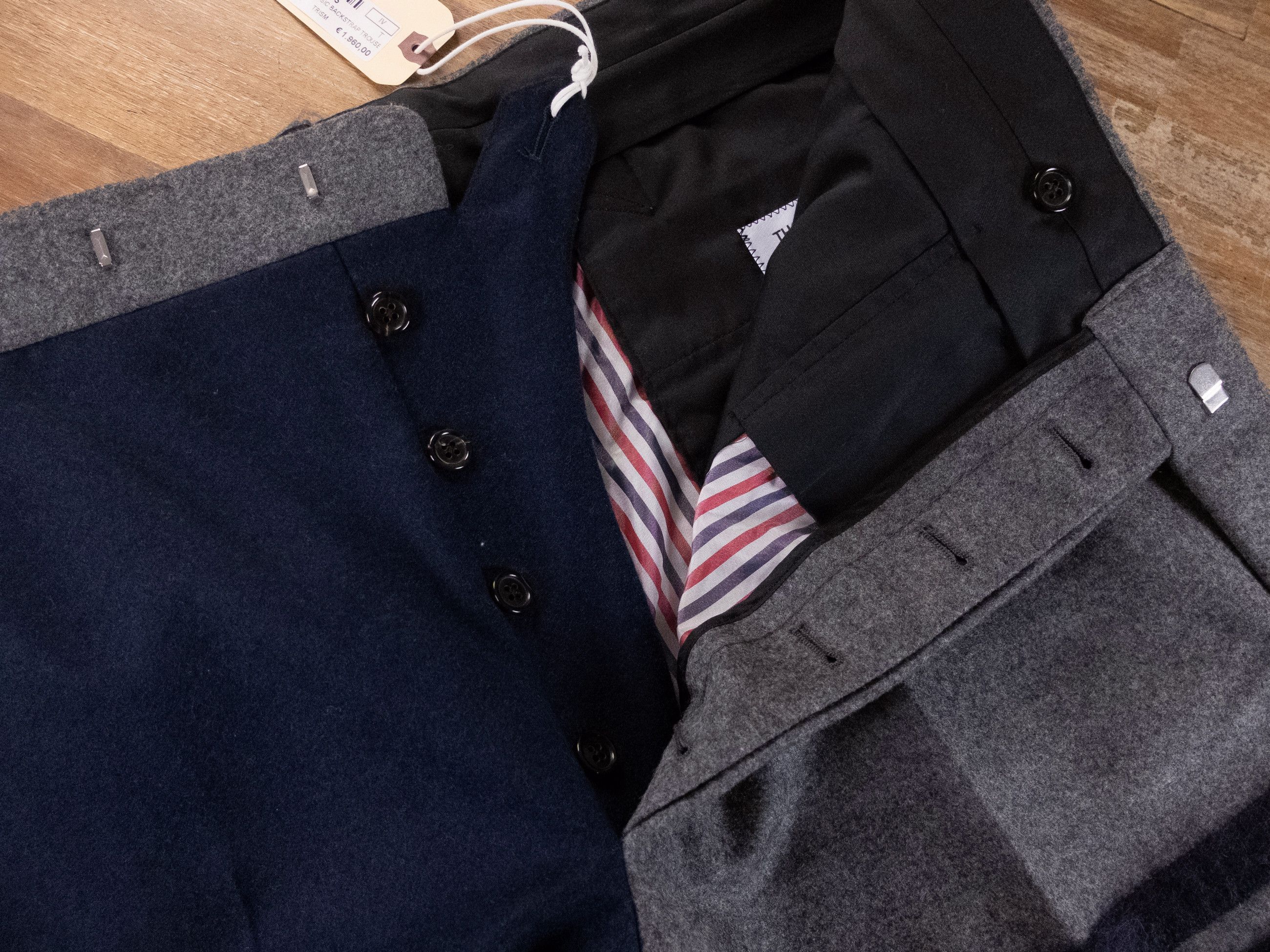 Thom Browne THOM BROWNE blue navy flannel wool pants trousers 4 XL Size US 36 / EU 52 - 8 Thumbnail