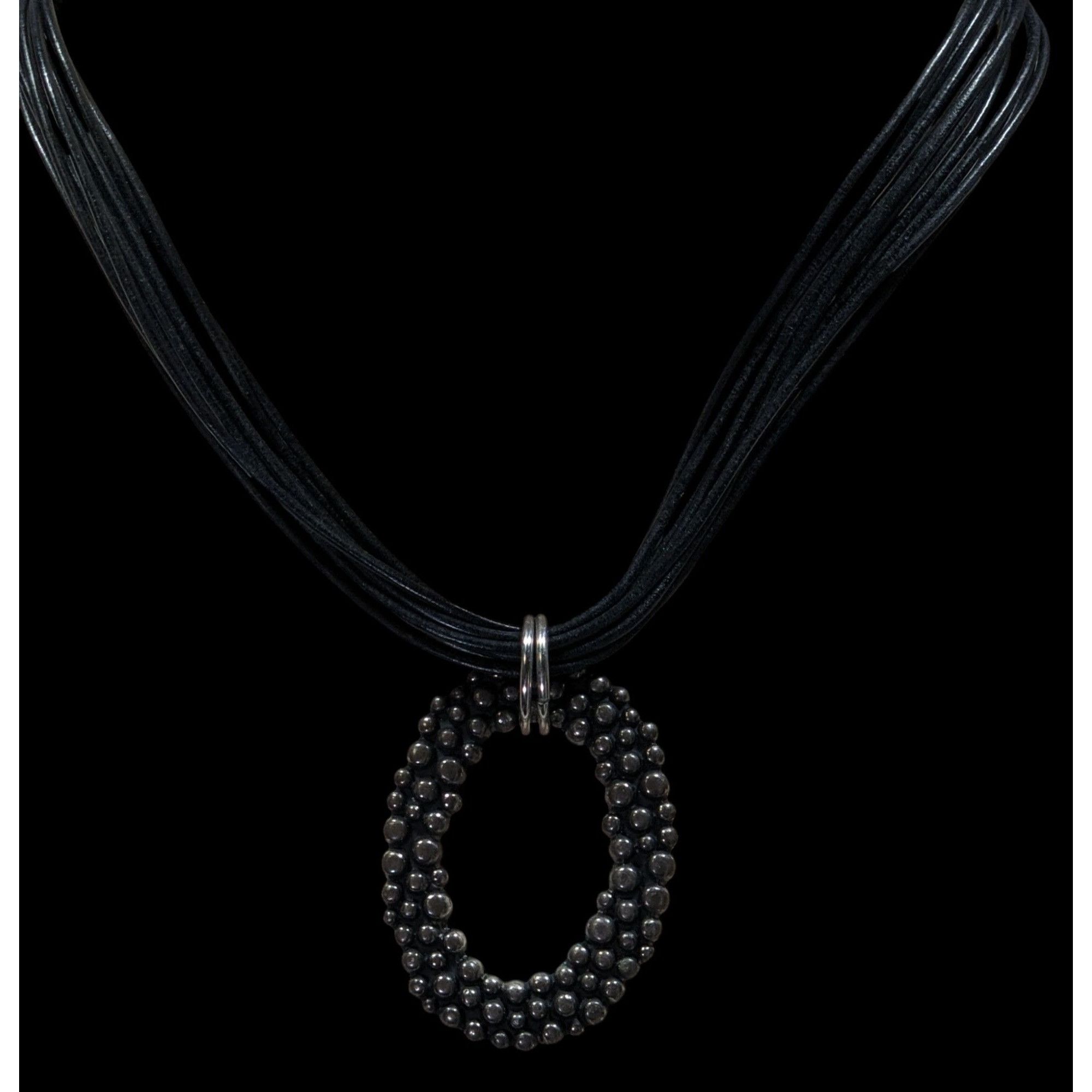 Other Bohemian Black Multi-Strand Necklace With Bubble Textured Ov Size ONE SIZE - 5 Thumbnail