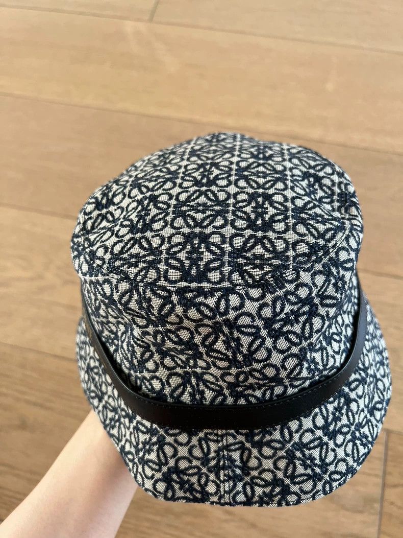 Loewe LOEWE size 57 Blue denim logo classic bucket hat Size ONE SIZE - 3 Thumbnail