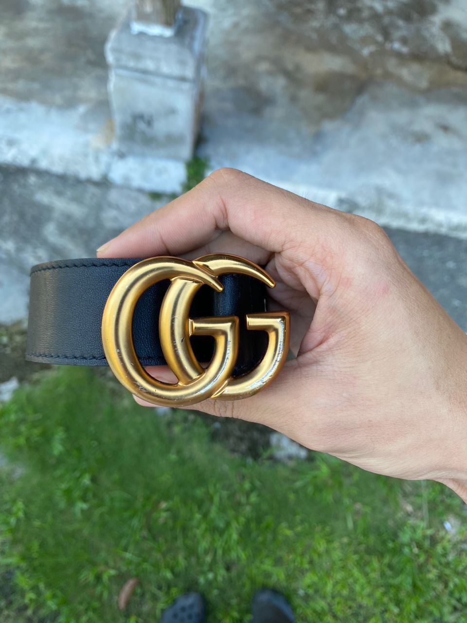 Gucci Gucci GG Marmont belt in black leather Size 32 - 1 Thumbnail