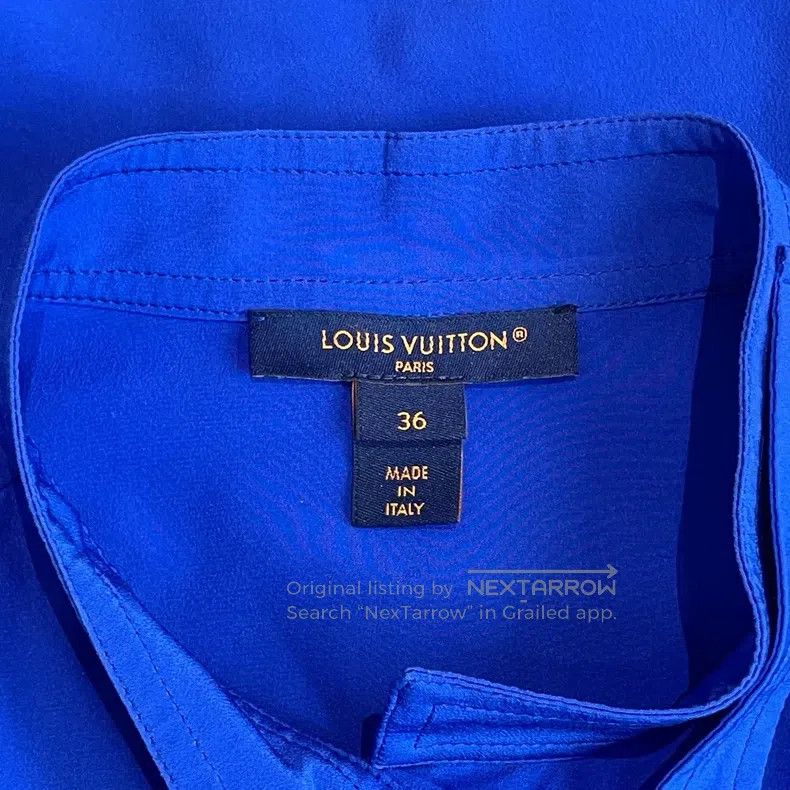 Louis Vuitton Louis Vuitton Klein Blue Silk Shirt Size XS / US 0-2 / IT 36-38 - 6 Thumbnail