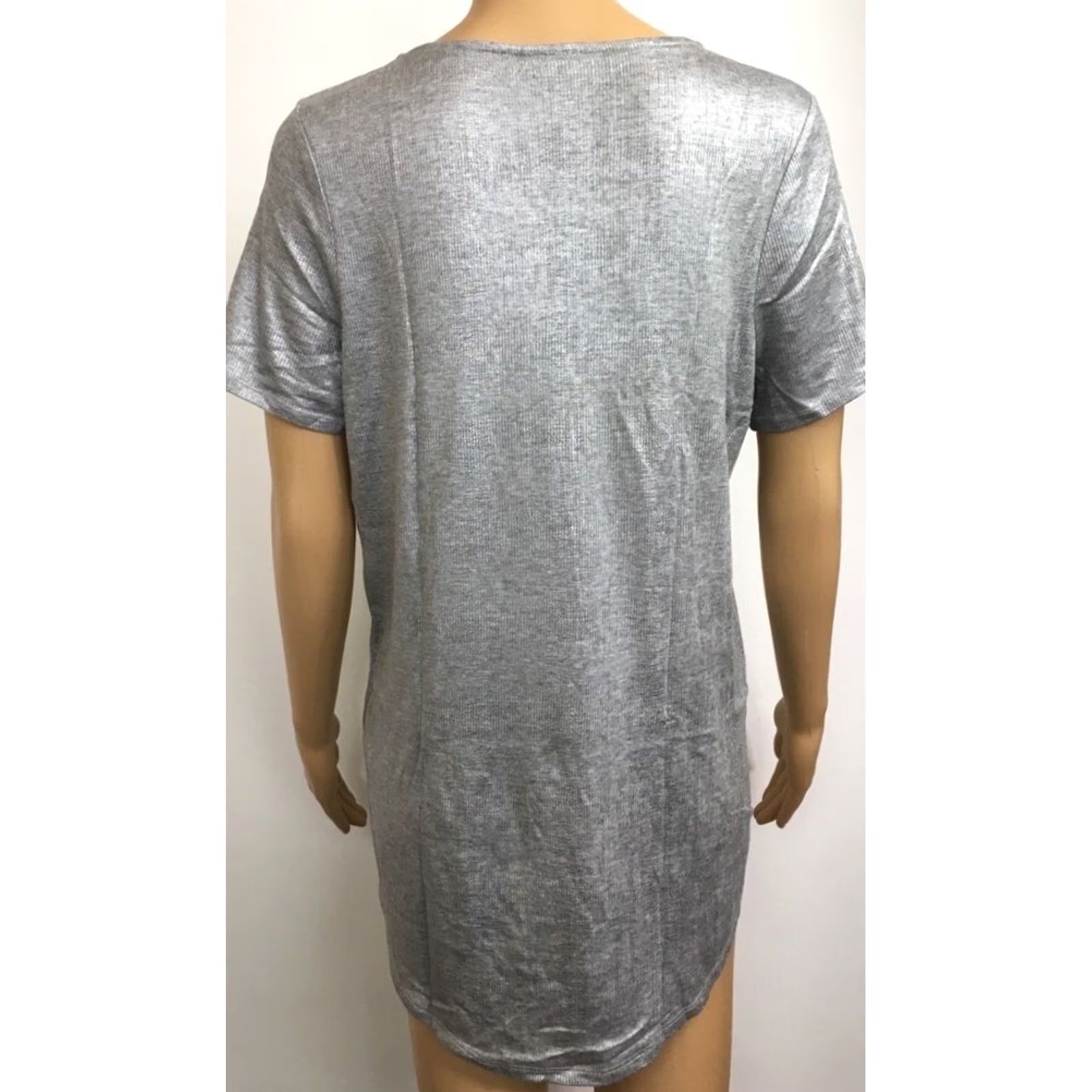 Bar III Bar III Criss Cross Top Womens S Metallic Short Sleeve V-Neck Casual Shirt New Size S / US 4 / IT 40 - 3 Thumbnail