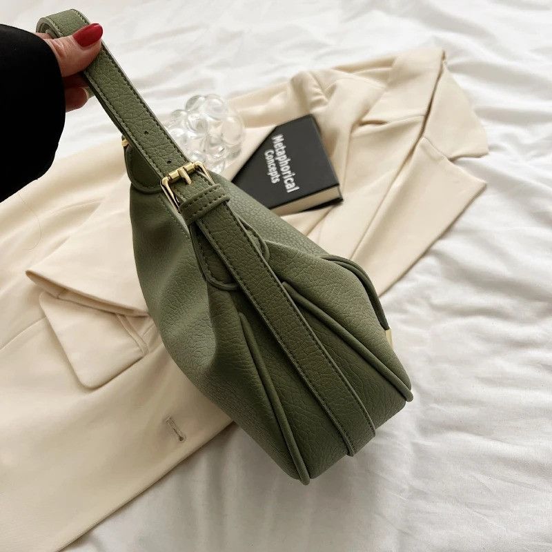 Vintage Retro Green PU Leather Crossbody Bag Size ONE SIZE - 5 Thumbnail